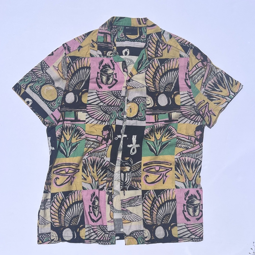 ASOS Pink and Yellow Casual Button Down Shirt